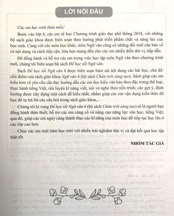 Để học tốt Ngữ văn 6 (Bộ sách Chân trời sáng tạo)