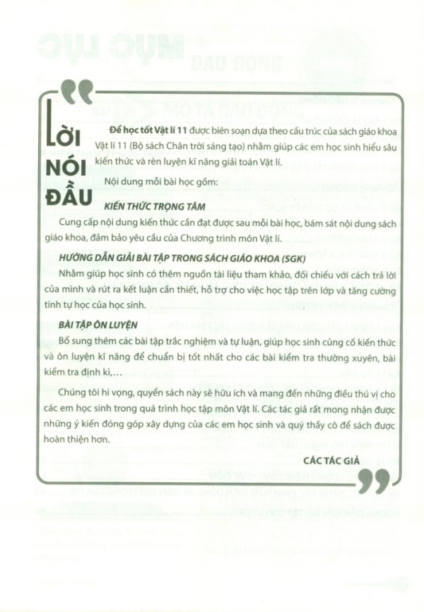H1 – Để học tốt Vật lí 11 (Bộ sách Chân trời sáng tạo)