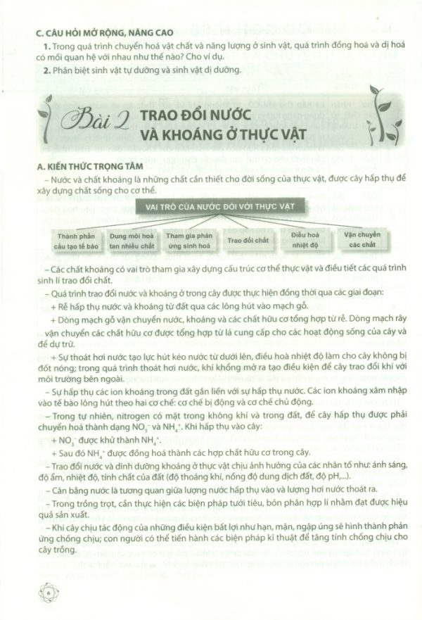 H2 – Để học tốt Sinh học 11 (Bộ sách Chân trời sáng tạo)